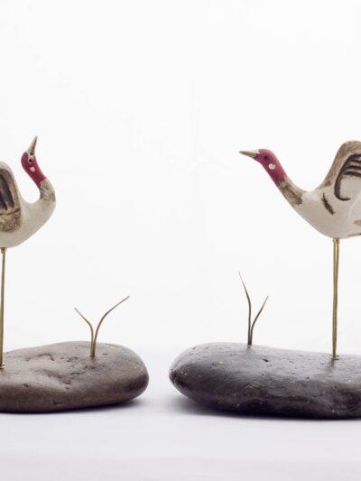 Pebble Decor – Sarus Cranes