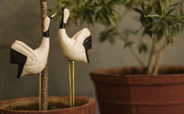 Sarus Crane Plant Poker (pair)