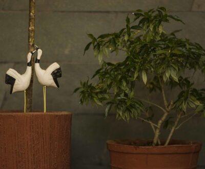 Sarus Crane Plant Poker (pair)